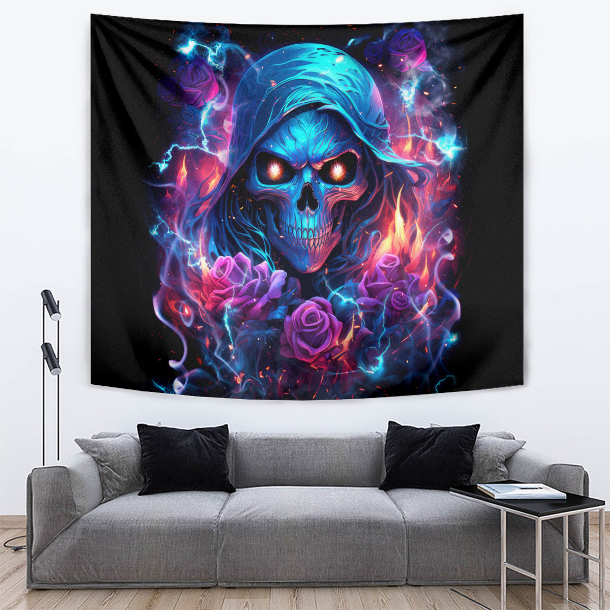 Flame Skull Tapestry While You Are Talking Behind My Back Freel Free To Bend Down And Kiss My Ass