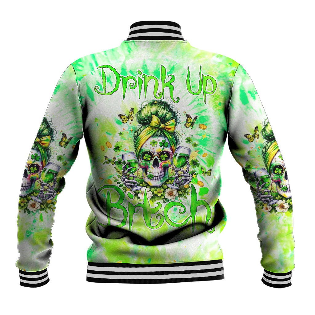 Irish Skull Baseball Jacket Drink Up Bitch - Wonder Print Shop