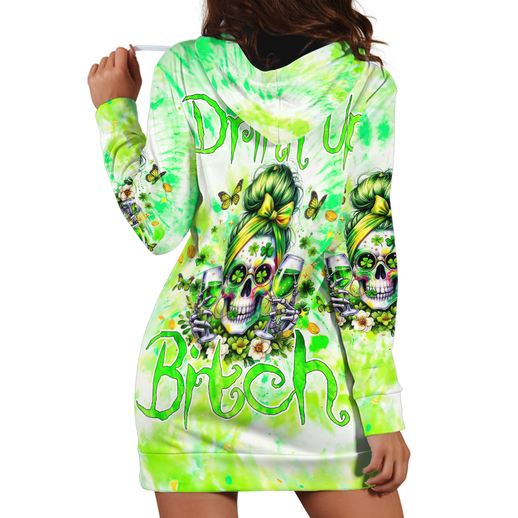 Irish Skull Hoodie Dress Drink Up Bitch - Wonder Print Shop