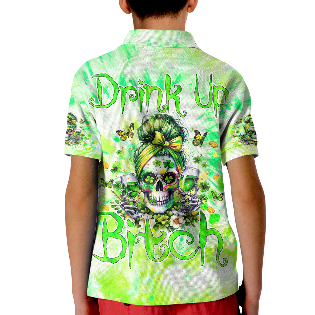 Irish Skull Kid Polo Shirt Drink Up Bitch - Wonder Print Shop