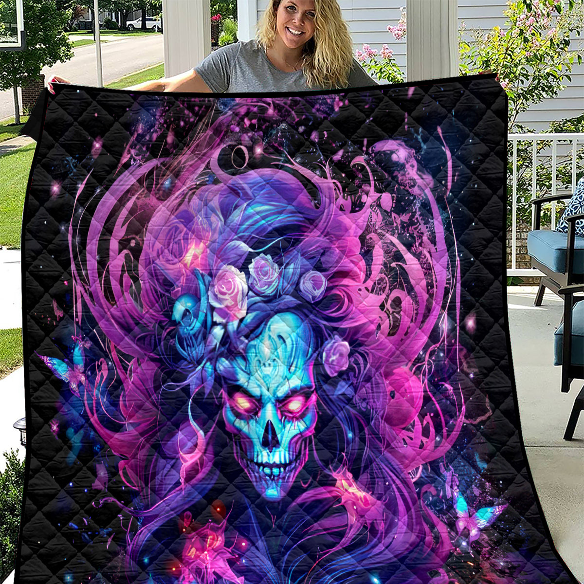 Lady Skull Quilt I'm Not Anti Social I'm Just Not User Friendly