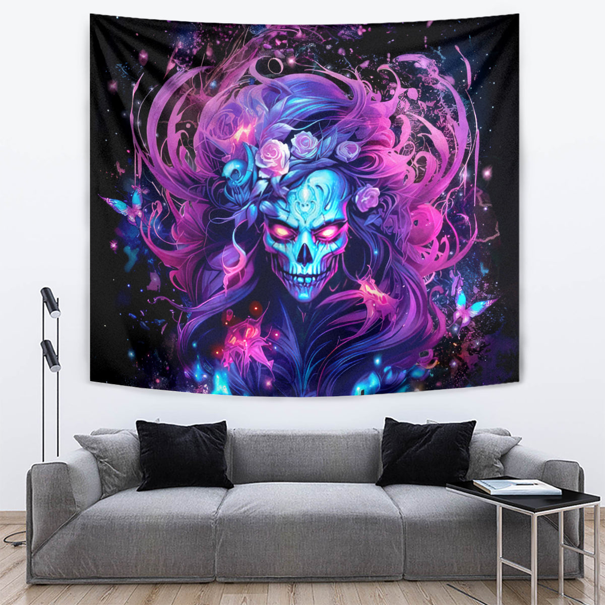 Lady Skull Tapestry I'm Not Anti Social I'm Just Not User Friendly