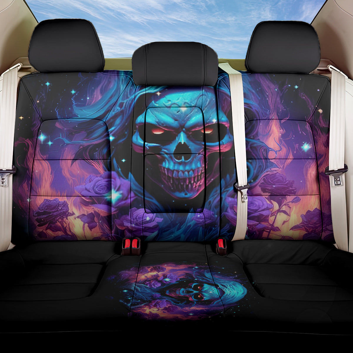 Flame Skull Back Car Seat Cover Its Not How Crazy I Am But How Much I enjoy It That Makes Me Dangeous - Wonder Print Shop