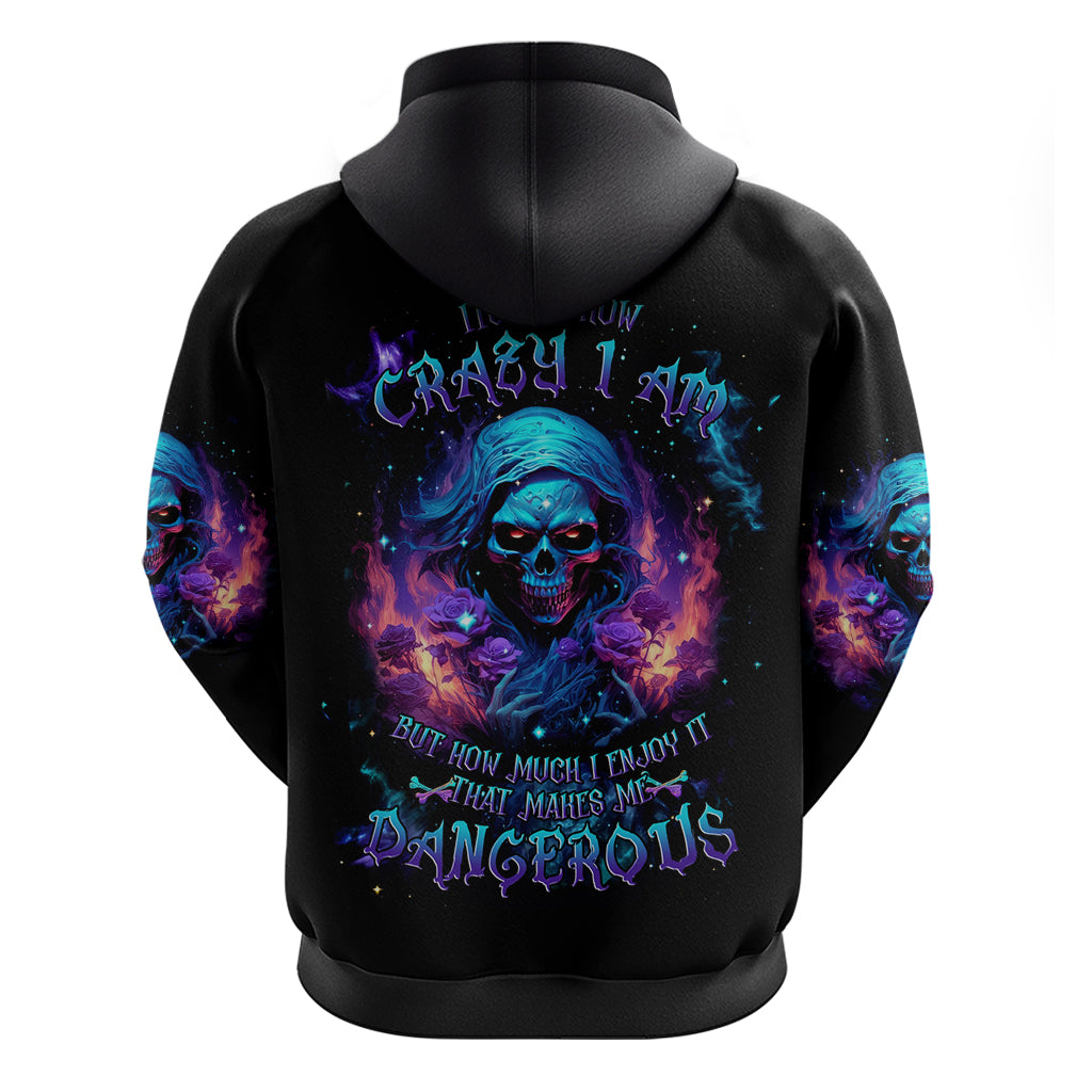 Flame Skull Hoodie Its Not How Crazy I Am But How Much I enjoy It That Makes Me Dangeous - Wonder Print Shop