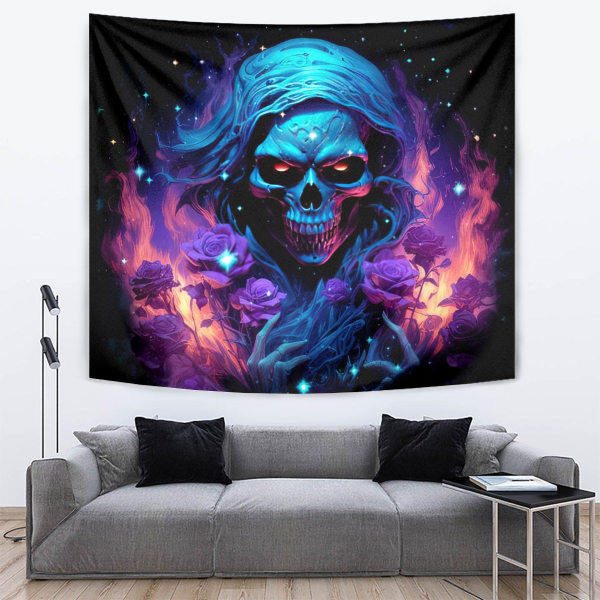 Flame Skull Tapestry Its Not How Crazy I Am But How Much I enjoy It That Makes Me Dangeous