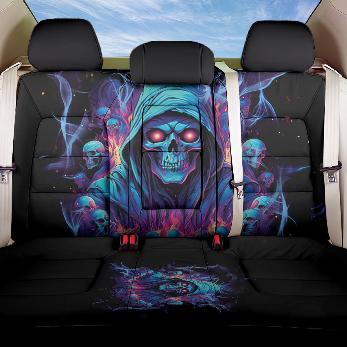 Reaper Skull Back Car Seat Cover When I Was Born The Devil Said Oh Shit Competition - Wonder Print Shop