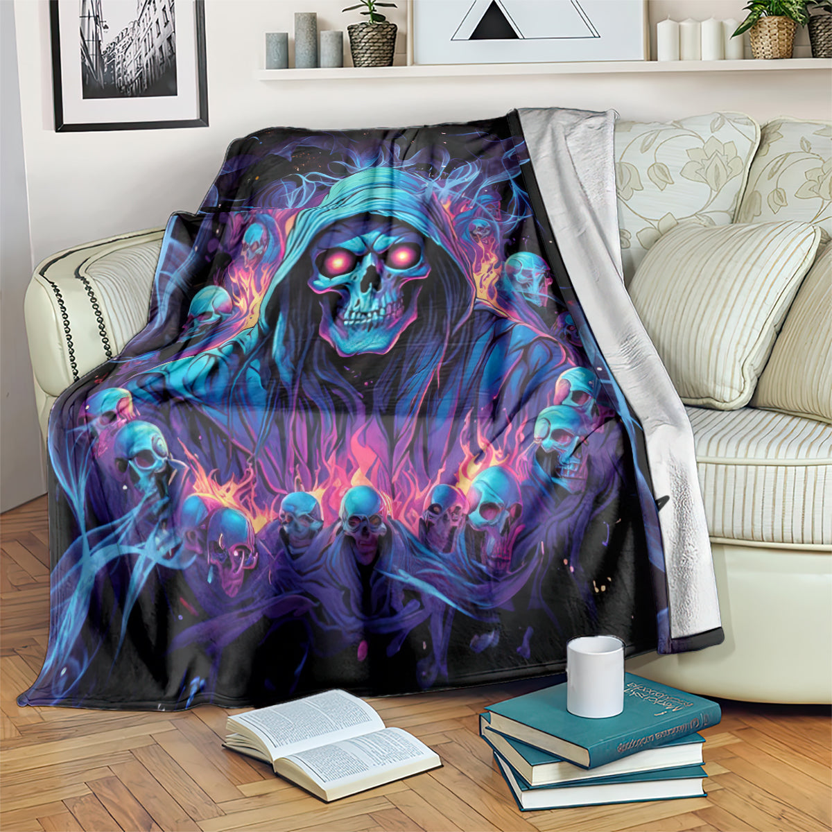 Reaper Skull Blanket When I Was Born The Devil Said Oh Shit Competition