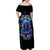 Reaper Skull Family Matching Off Shoulder Maxi Dress and Hawaiian Shirt When I Was Born The Devil Said Oh Shit Competition - Wonder Print Shop