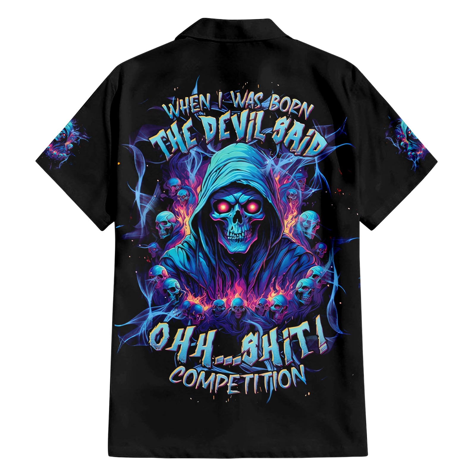 Reaper Skull Hawaiian Shirt When I Was Born The Devil Said Oh Shit Competition - Wonder Print Shop