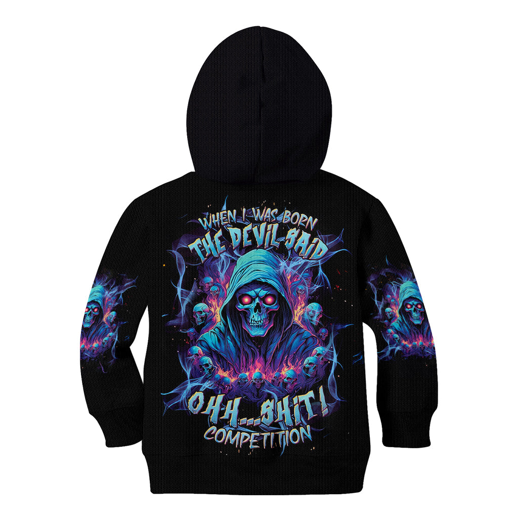 Reaper Skull Kid Hoodie When I Was Born The Devil Said Oh Shit Competition - Wonder Print Shop