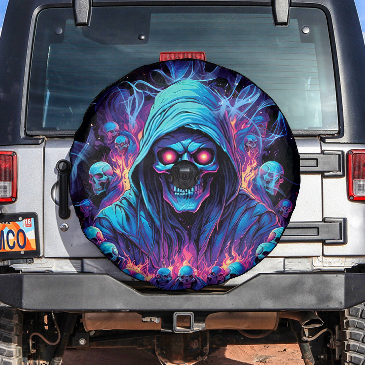 Reaper Skull Spare Tire Cover When I Was Born The Devil Said Oh Shit Competition - Wonder Print Shop