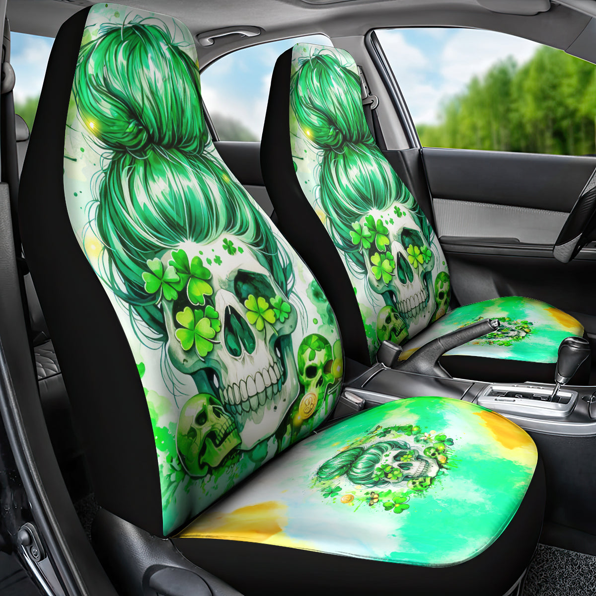 Irish Skull Car Seat Cover Oho Lucky Mama - Wonder Print Shop