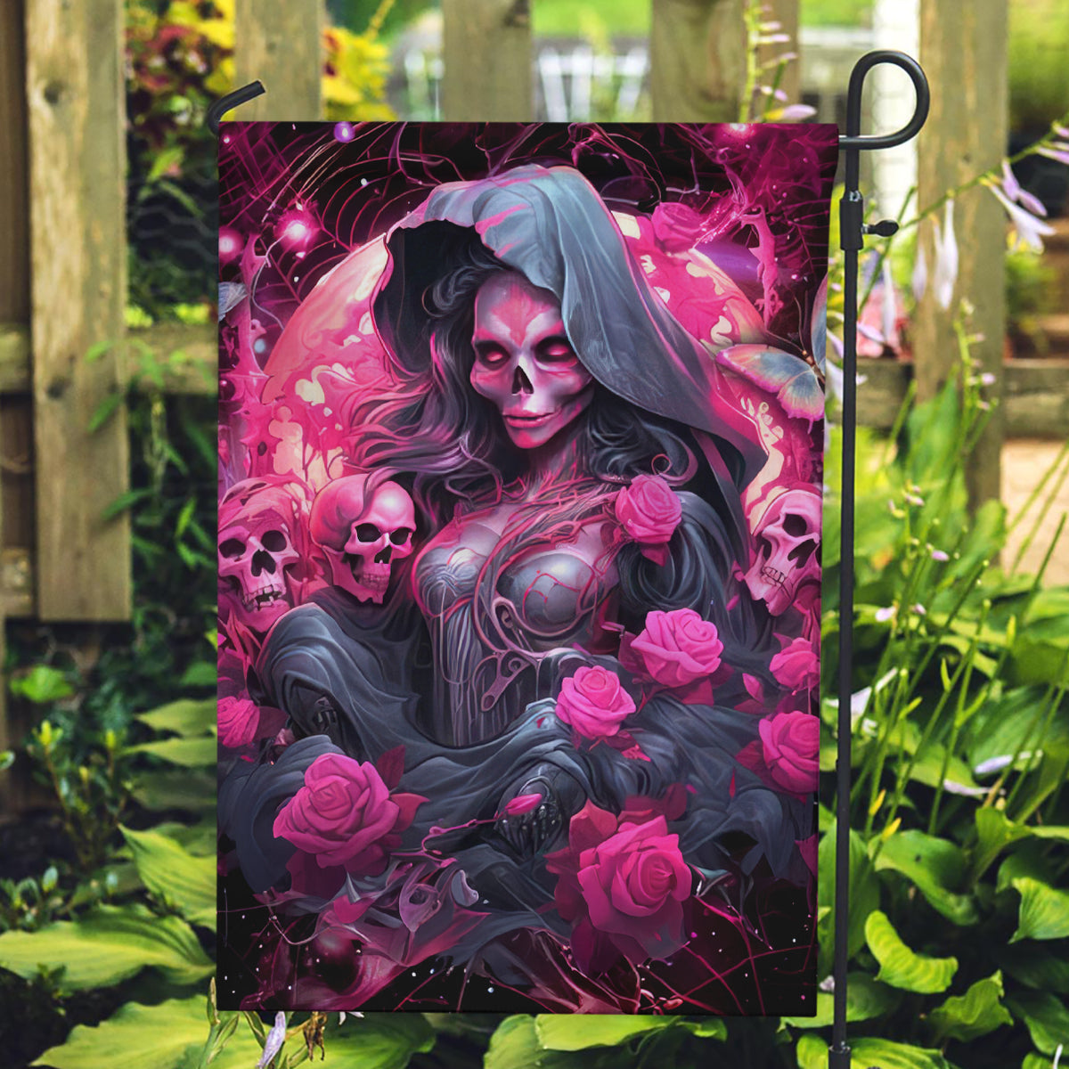 Witch Skull Garden Flag They Whispered To Her You Cannot Withstand The Storm - Wonder Print Shop