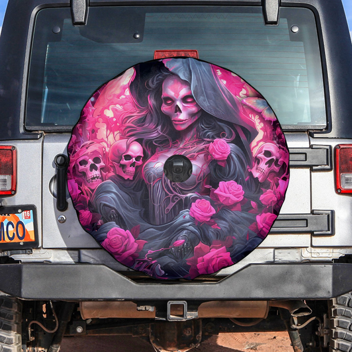 Witch Skull Spare Tire Cover They Whispered To Her You Cannot Withstand The Storm