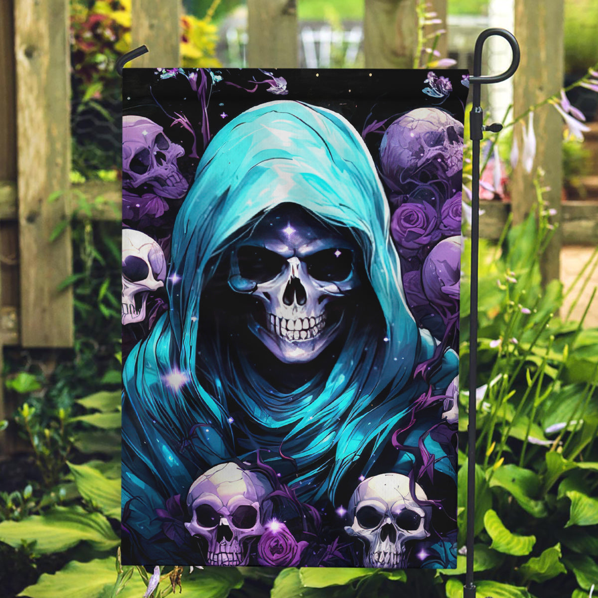 Reaper Skull Garden Flag Don't Try To Figure Me Out - Wonder Print Shop