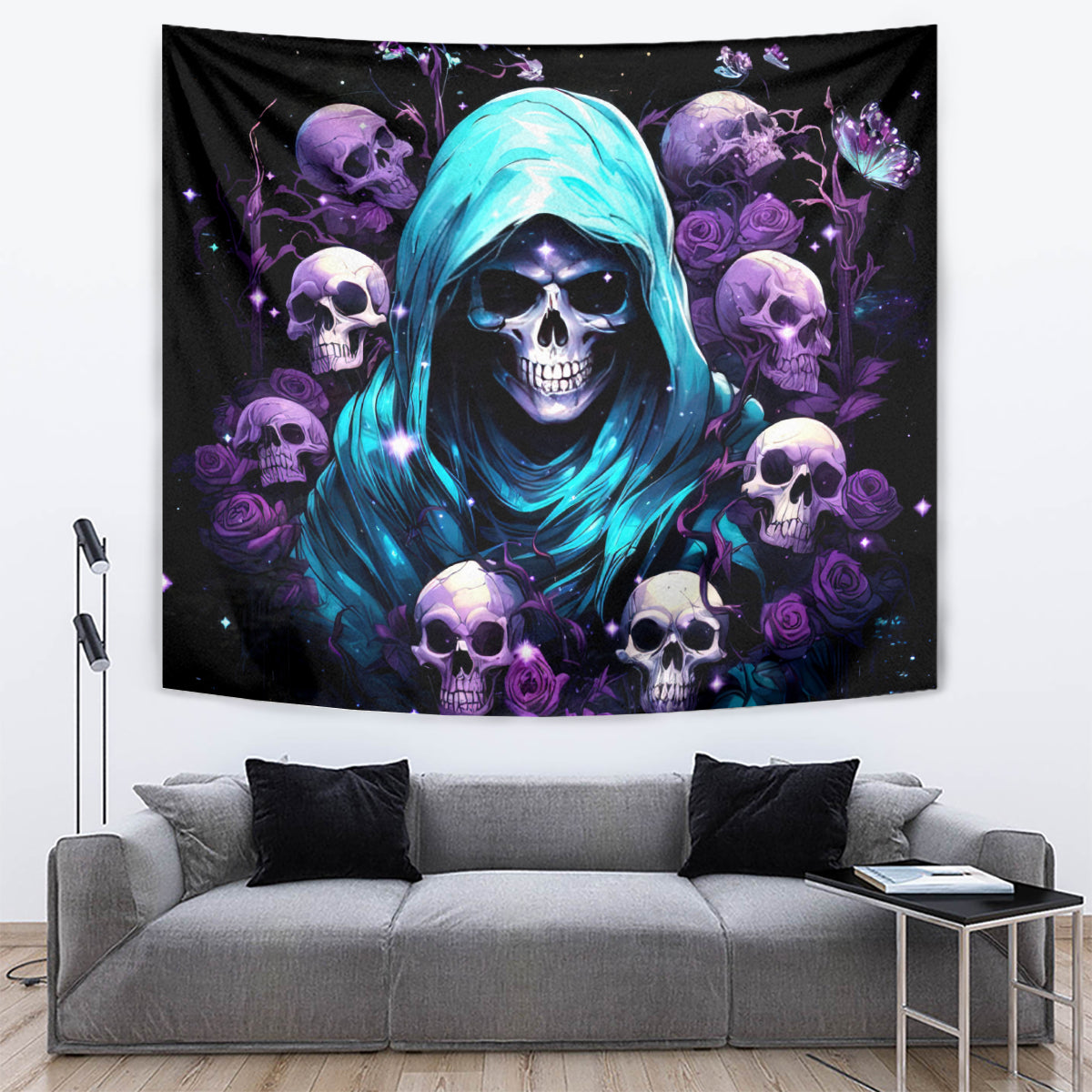 Reaper Skull Tapestry Don't Try To Figure Me Out