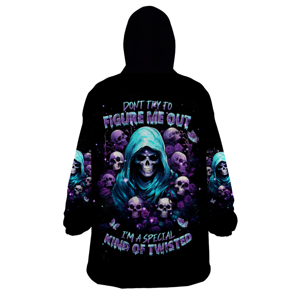 Reaper Skull Wearable Blanket Hoodie Don't Try To Figure Me Out