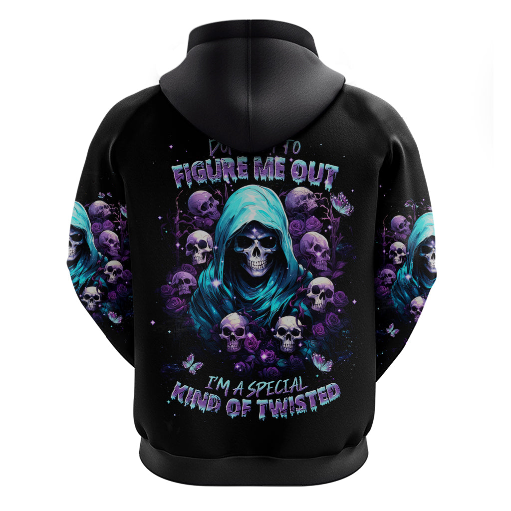 Reaper Skull Zip Hoodie Don't Try To Figure Me Out