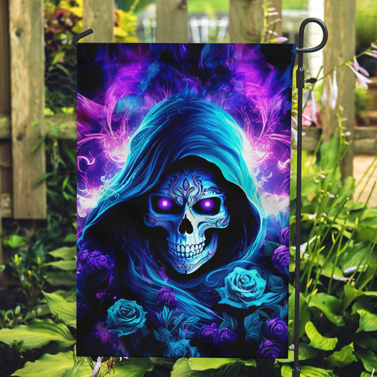 Rose Skull Garden Flag If My Mouth Doesn't Say It - Wonder Print Shop