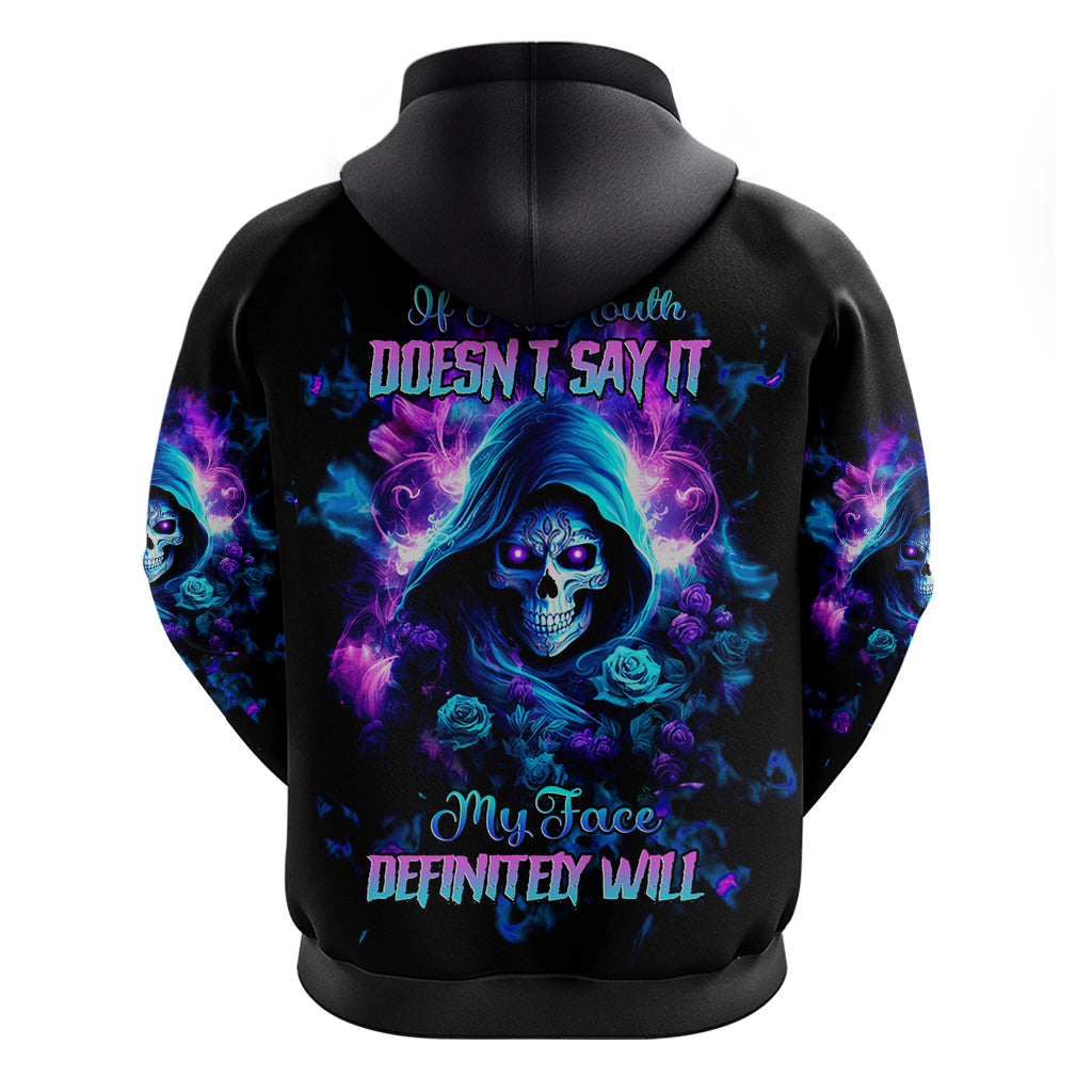 Rose Skull Hoodie If My Mouth Doesn't Say It - Wonder Print Shop