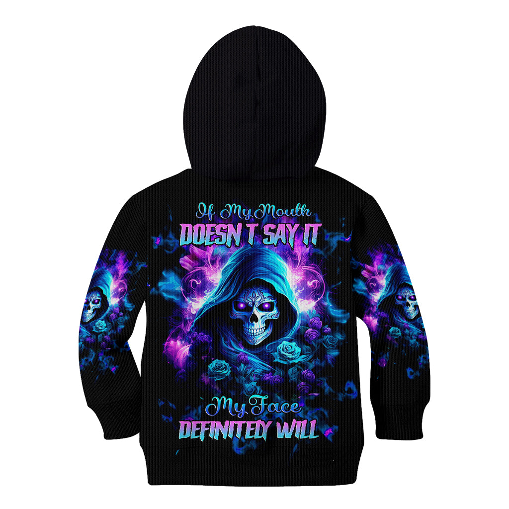 Rose Skull Kid Hoodie If My Mouth Doesn't Say It - Wonder Print Shop