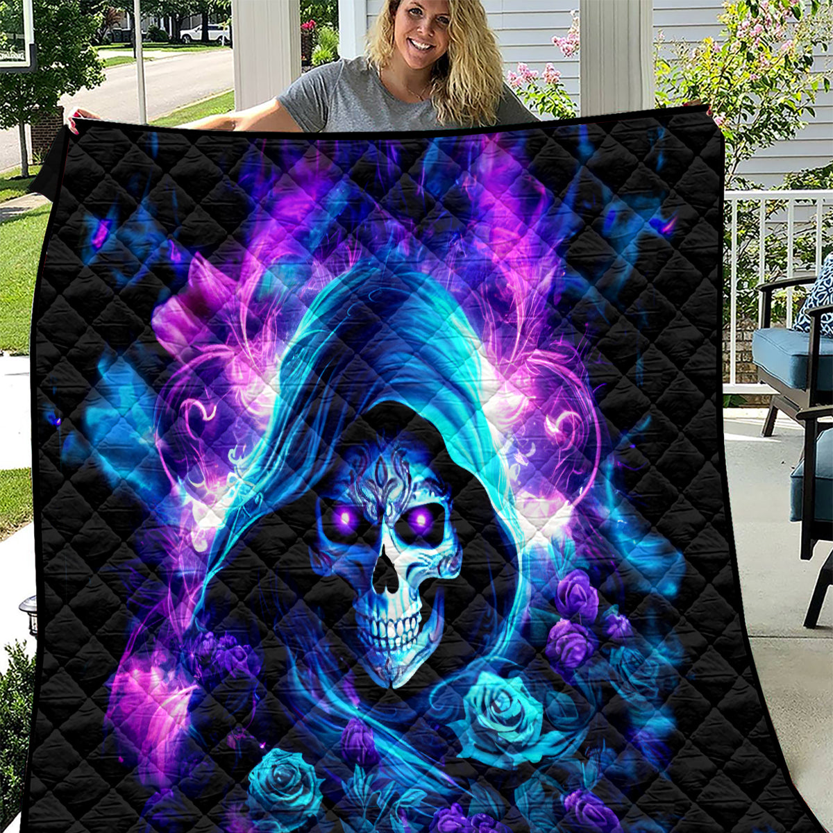 Rose Skull Quilt If My Mouth Doesn't Say It