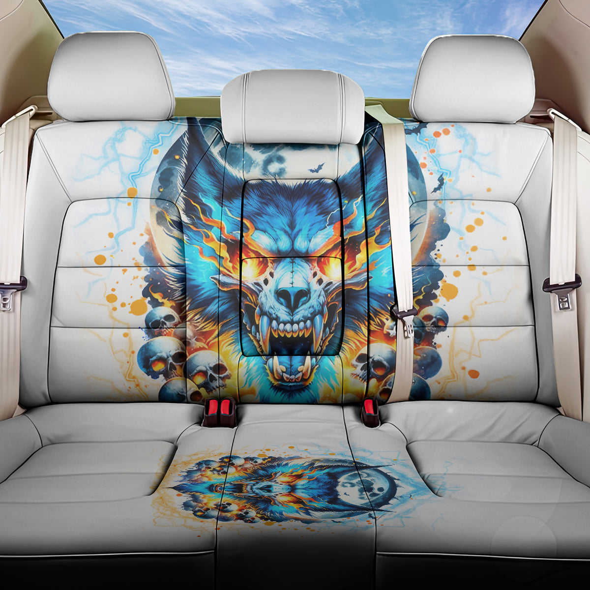 Wolf Skull Back Car Seat Cover You First Mistake Was Thinking I Was One Of The Sheep - Wonder Print Shop