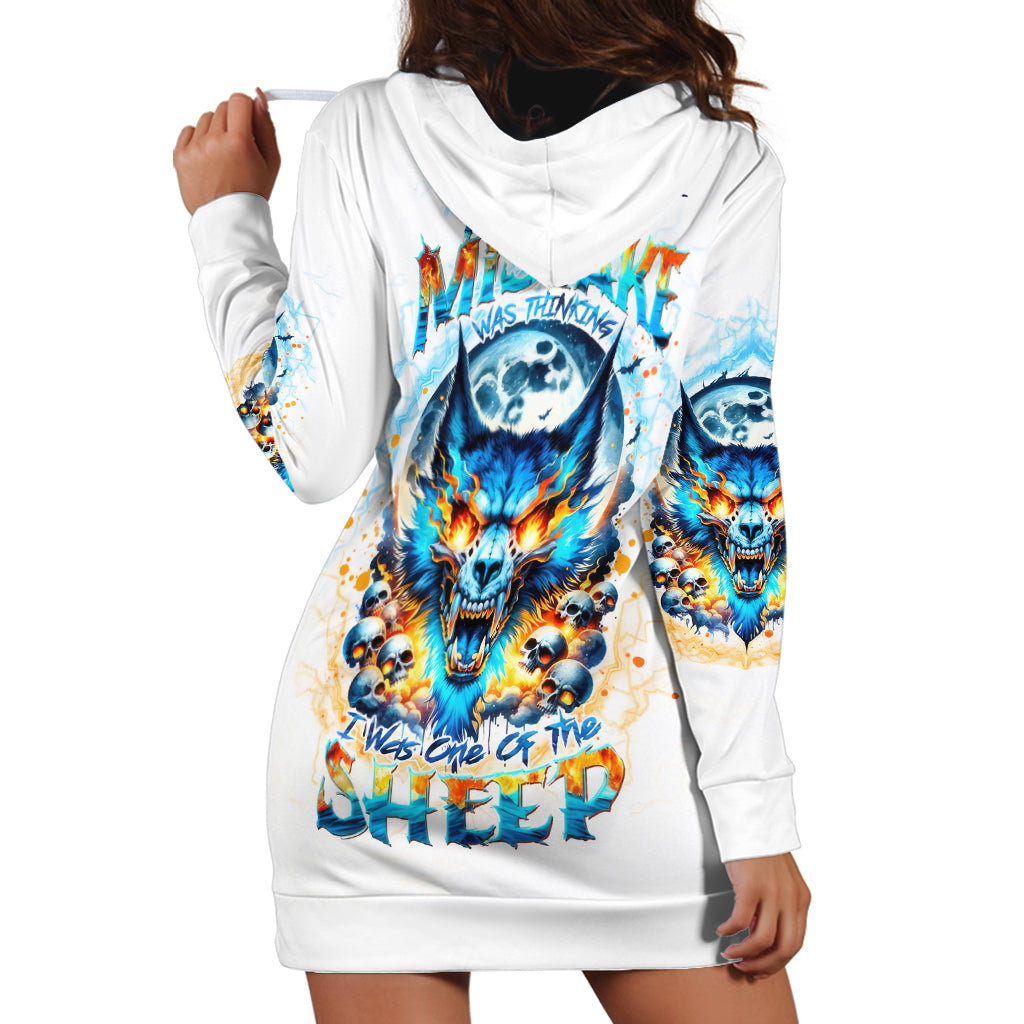 Wolf Skull Hoodie Dress You First Mistake Was Thinking I Was One Of The Sheep - Wonder Print Shop