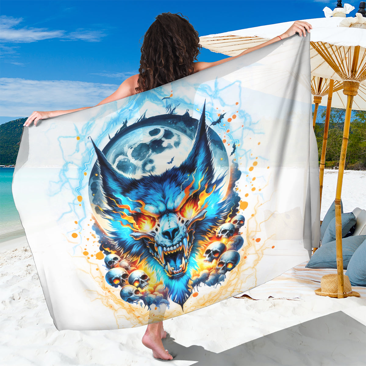 Wolf Skull Sarong You First Mistake Was Thinking I Was One Of The Sheep - Wonder Print Shop