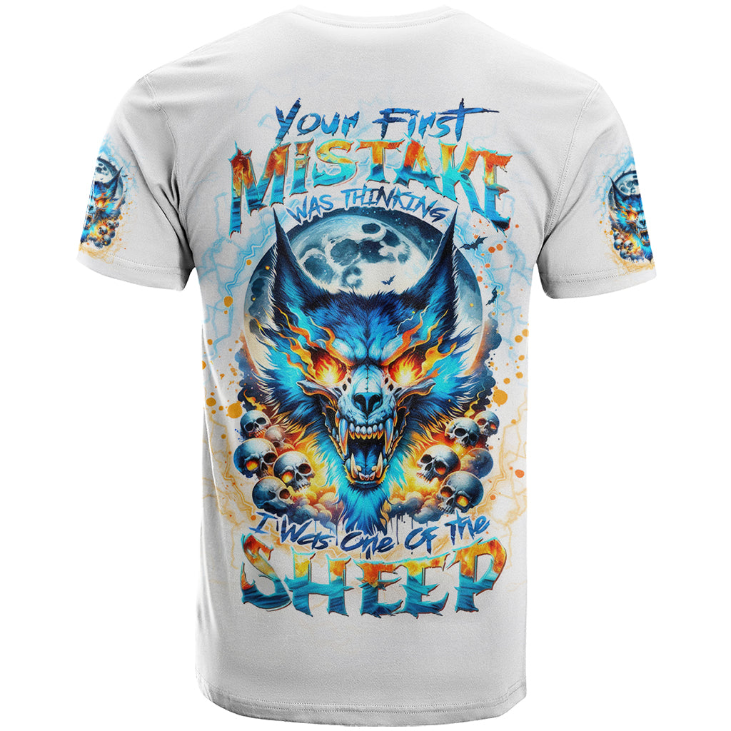 Wolf Skull T Shirt You First Mistake Was Thinking I Was One Of The Sheep