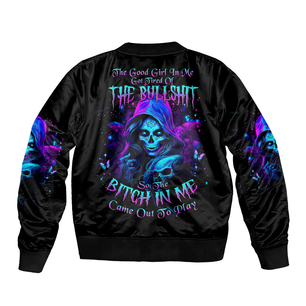 Witch Skull Bomber Jacket The Good Girl In Me Got Tired Of The Bullshit - Wonder Print Shop