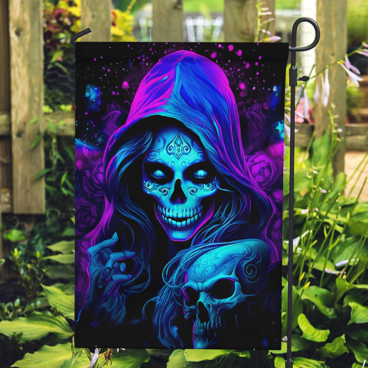 Witch Skull Garden Flag The Good Girl In Me Got Tired Of The Bullshit - Wonder Print Shop