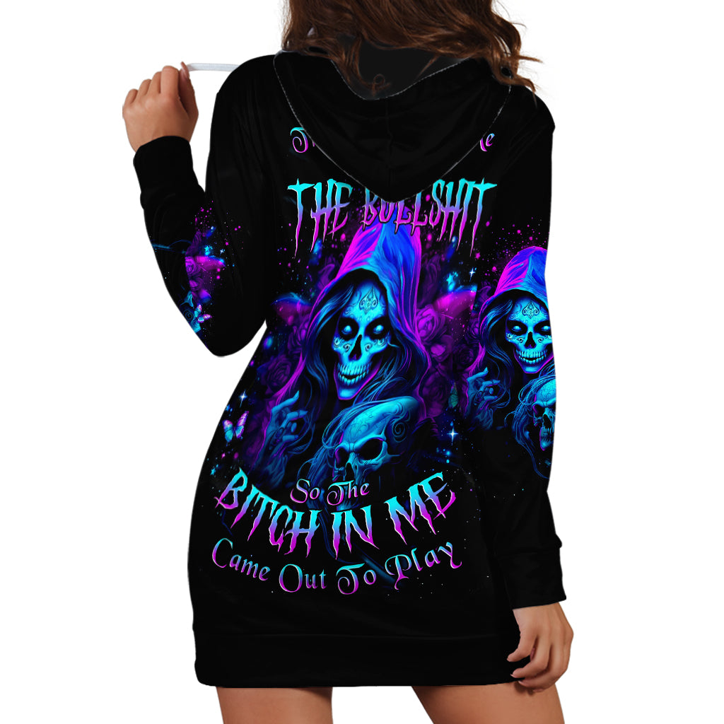 Witch Skull Hoodie Dress The Good Girl In Me Got Tired Of The Bullshit - Wonder Print Shop