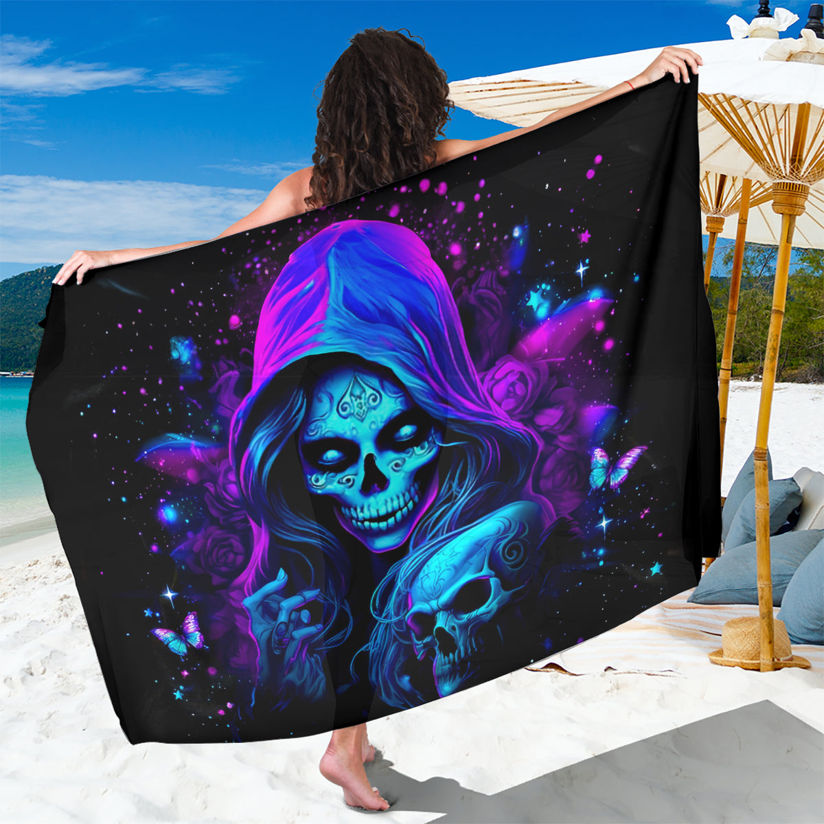 Witch Skull Sarong The Good Girl In Me Got Tired Of The Bullshit - Wonder Print Shop