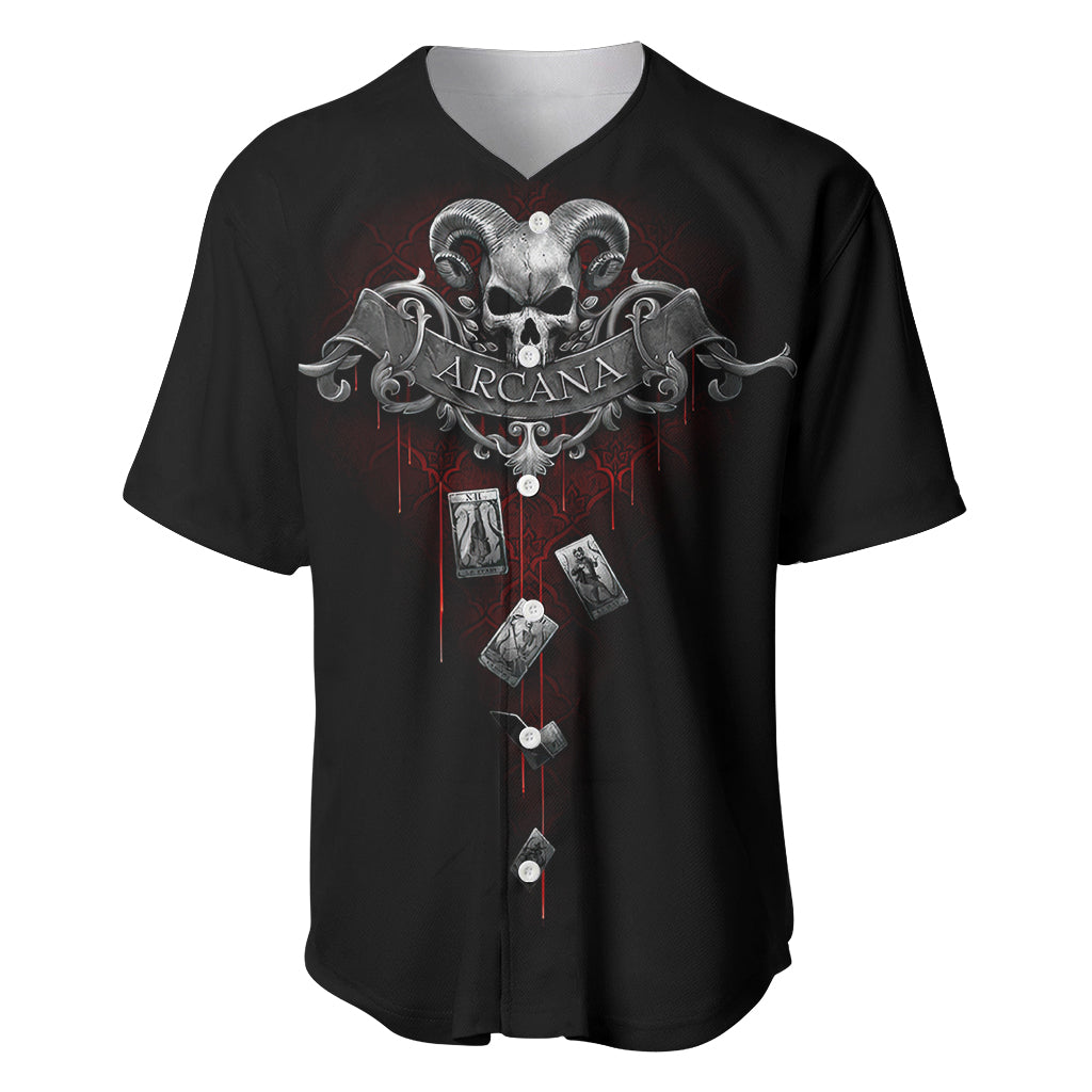 Skull Baseball Jersey Death Reaper Arcana - Wonder Print Shop