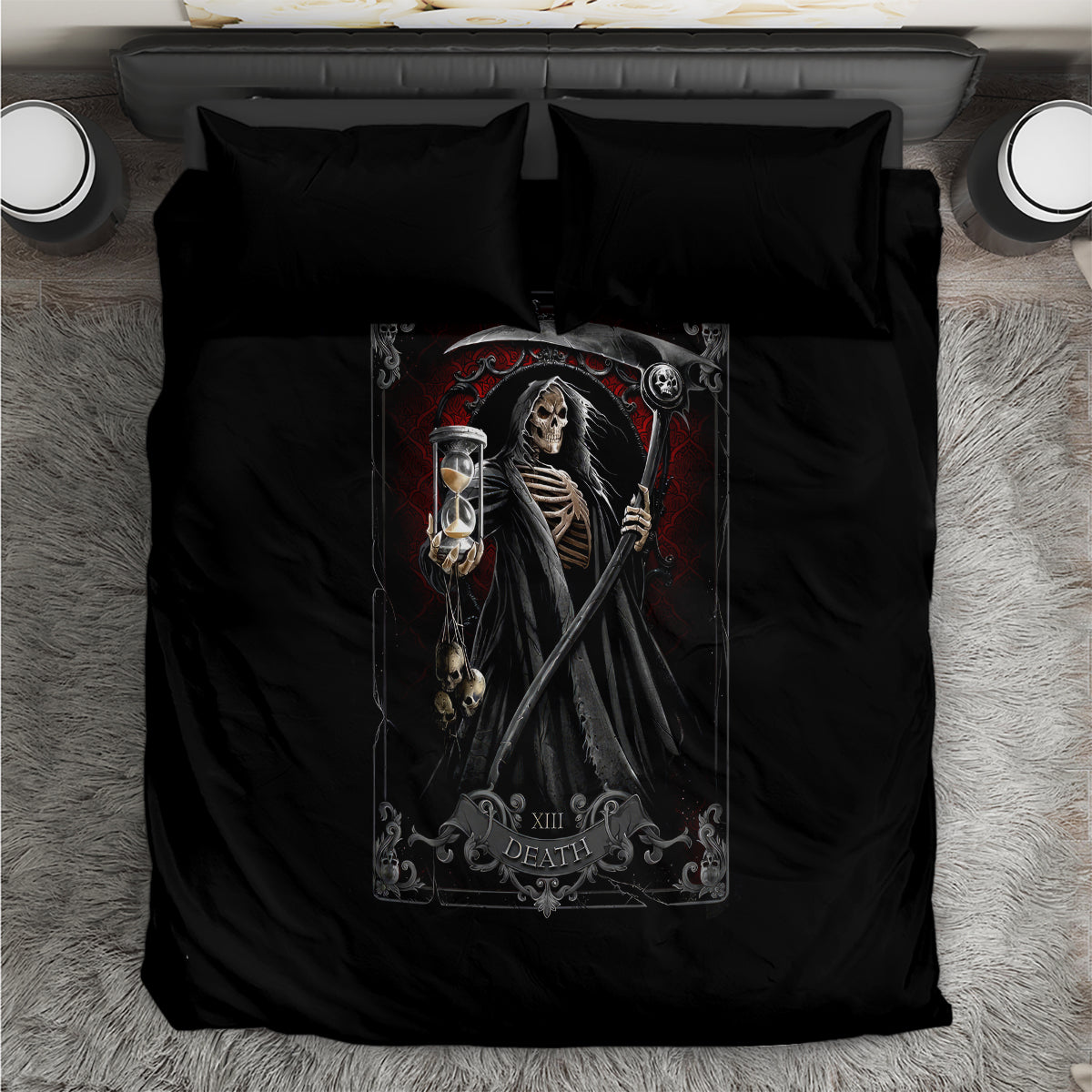 Skull Bedding Set Death Reaper Arcana - Wonder Print Shop