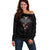 Skull Off Shoulder Sweater Death Reaper Arcana - Wonder Print Shop