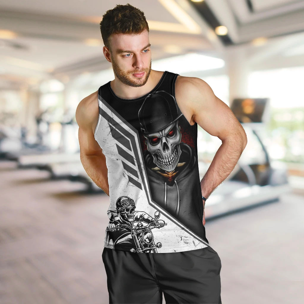 Skull Men Tank Top Riding Motocycle DT01