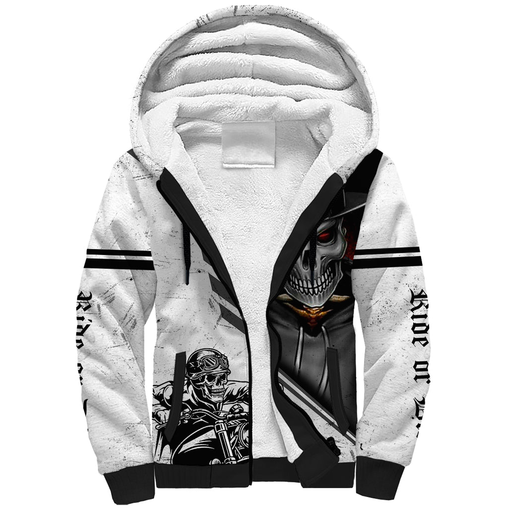 Skull Sherpa Hoodie Riding Motocycle DT01