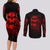 Skull Couples Matching Long Sleeve Bodycon Dress and Long Sleeve Button Shirts Bloody Skull Scream - Wonder Print Shop