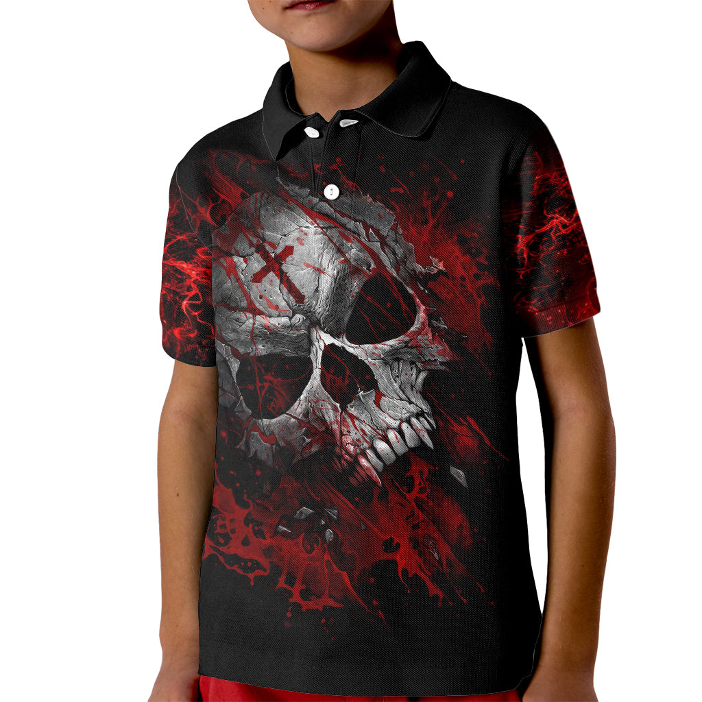 Skull Kid Polo Shirt Bloody Skull Scream - Wonder Print Shop