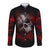 Skull Long Sleeve Button Shirt Bloody Skull Scream - Wonder Print Shop