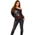 Skull Off Shoulder Sweater Bloody Skull Scream - Wonder Print Shop