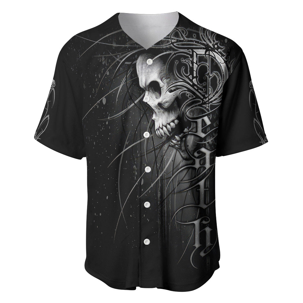 Skull Baseball Jersey Skull Death Forever - Wonder Print Shop