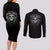 Skull Couples Matching Long Sleeve Bodycon Dress and Long Sleeve Button Shirts Skull Death Forever - Wonder Print Shop