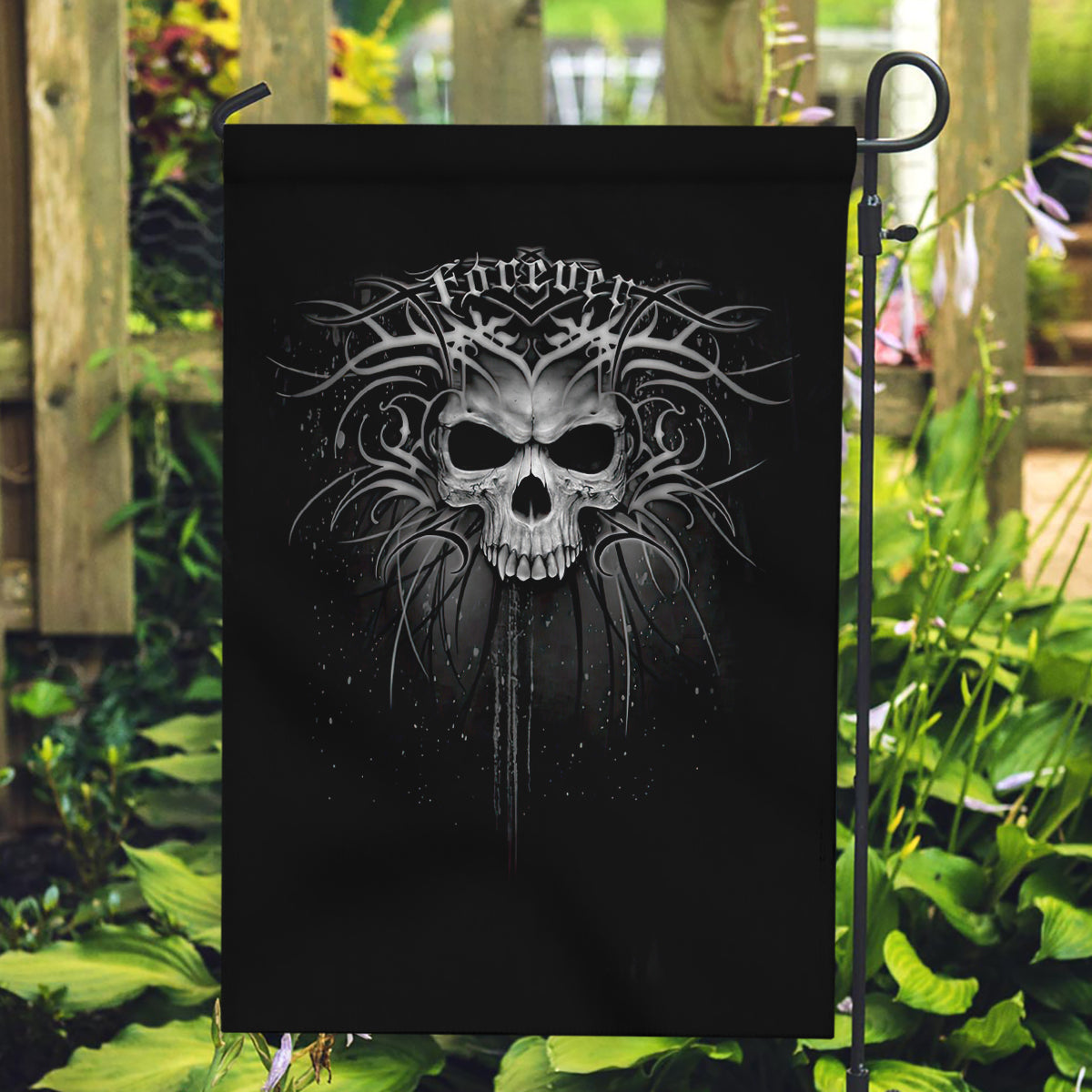 Skull Garden Flag Skull Death Forever - Wonder Print Shop