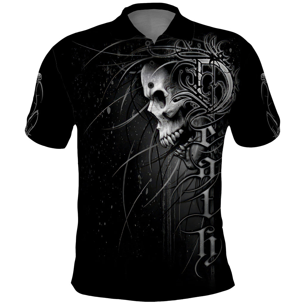 Skull Polo Shirt Skull Death Forever - Wonder Print Shop