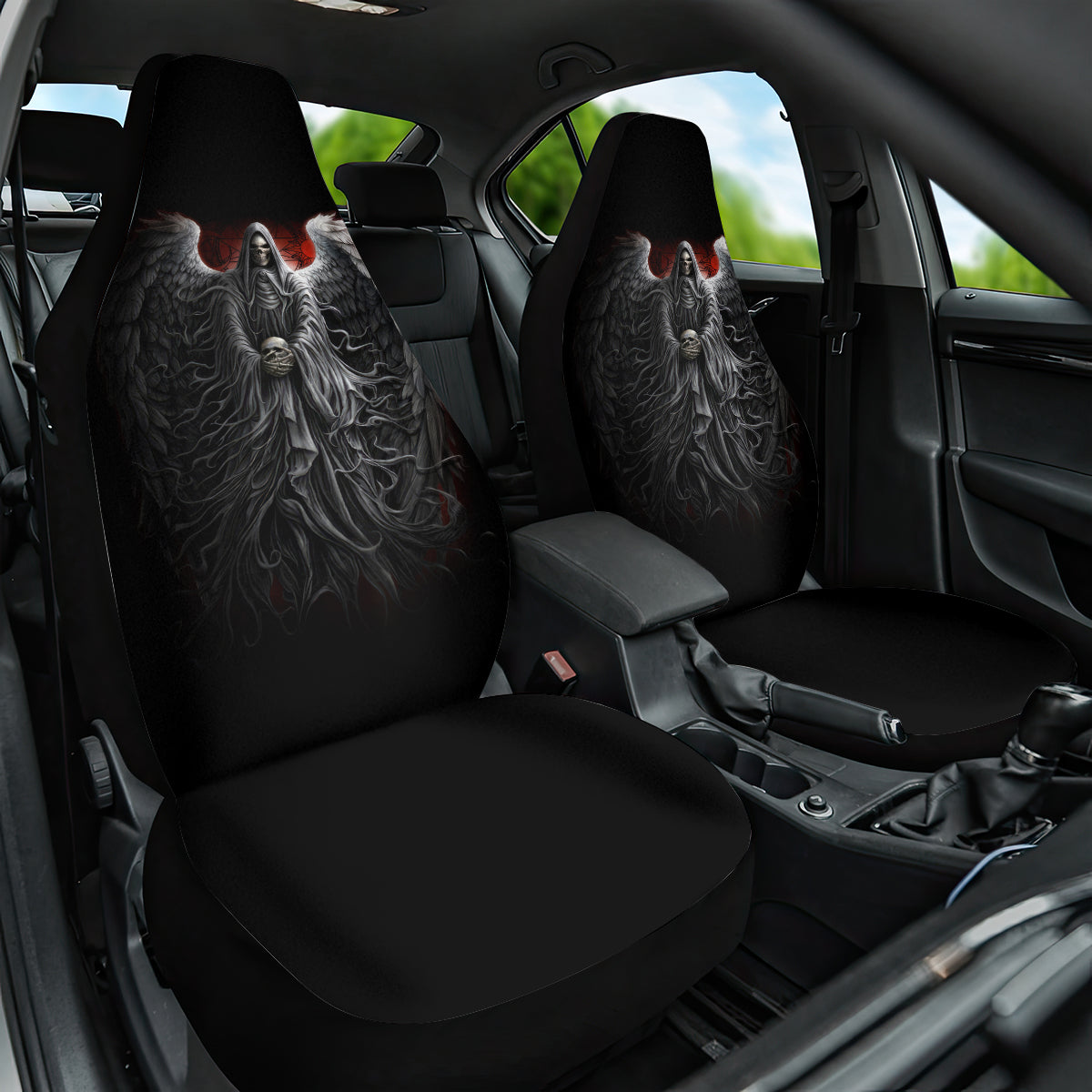 Skull Car Seat Cover Death Angel Hold Skull - Wonder Print Shop