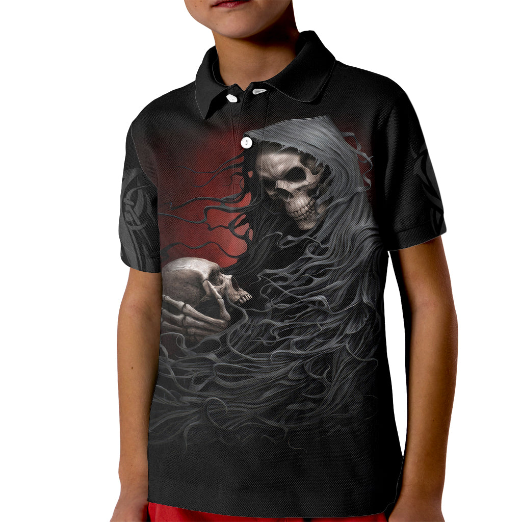 Skull Kid Polo Shirt Death Angel Hold Skull - Wonder Print Shop