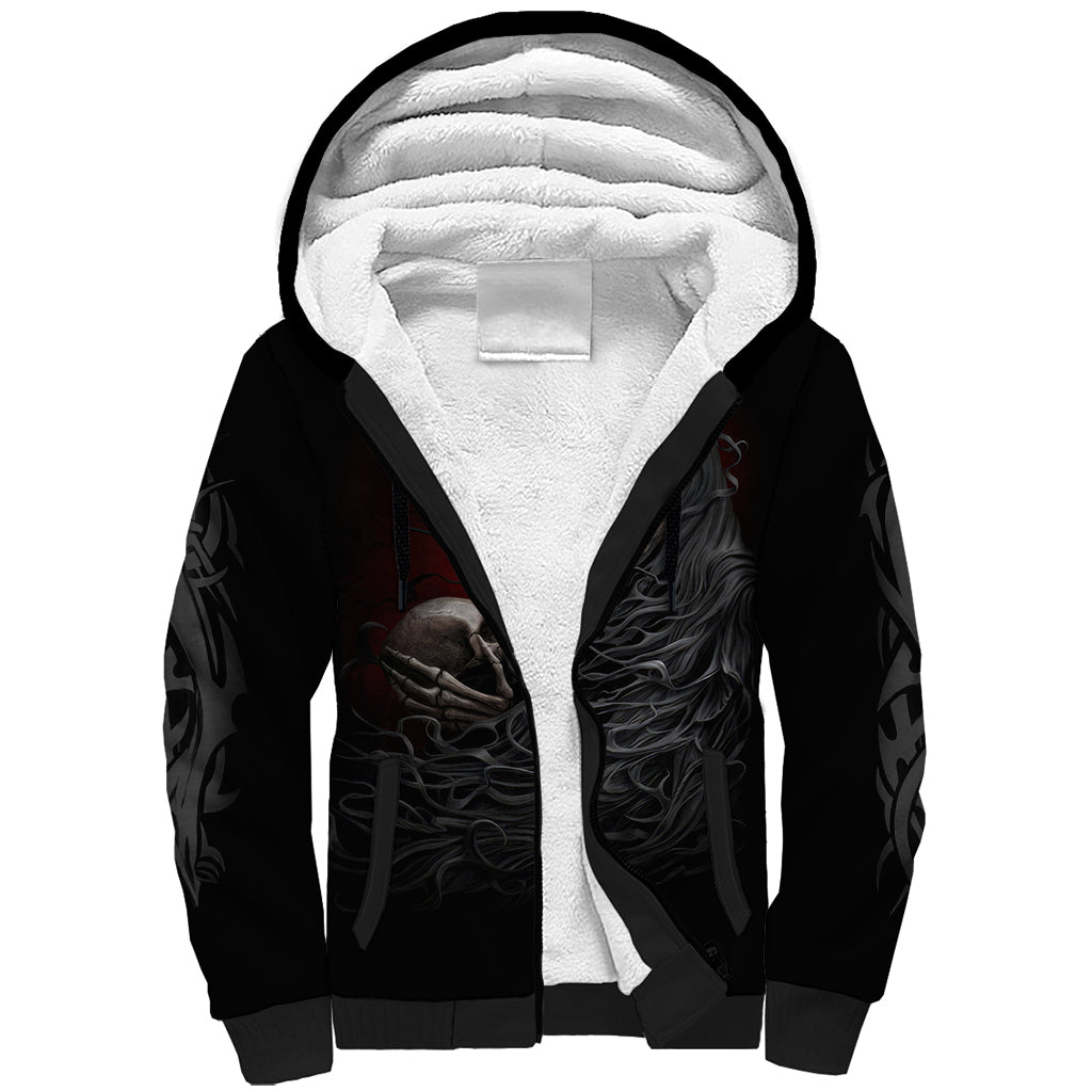 Skull Sherpa Hoodie Death Angel Hold Skull DT01